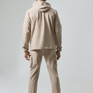 Coupe-vent actif pour hommes personnalisable tissu de performance à capuche style longueur régulière conception de sable personnaliser la taille couleur été - Product Image 4