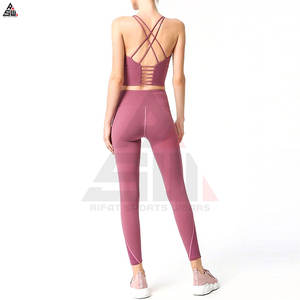 Conjunto de Yoga para Mujer de Alta Calidad, Talla Grande, Transpirable, de Secado Rápido, Ligero, Cintura Elástica, Logotipo Frontal Personalizable, Diseño para Gimnasio - Product Image 5