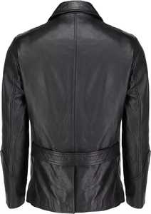 Chaqueta de cuero de piel de cordero para hombre abrigo informal cuello extendido estilo clásico Bonds a la venta - Product Image 3