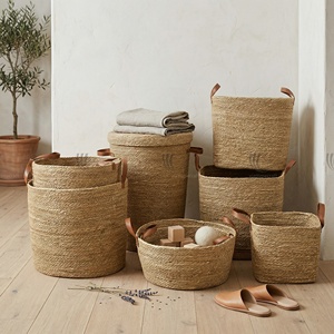 Cesta tejida para plantas, maceta de mimbre natural hecha a mano con asas, proveedor mayorista de cubiertas para macetas. - Product Image 2