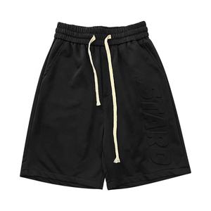 Short en coton noir de haute qualité avec logo personnalisé Short Streetwear à taille élastique avec cordon de serrage et poches Fournisseur OEM - Product Image 1