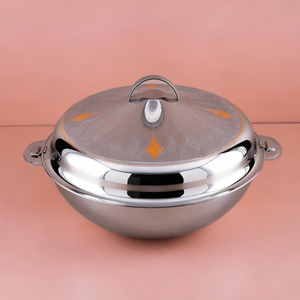 หม้ออุ่นอาหารสแตนเลสขัดเงา ดีไซน์สลักเลเซอร์ ทนทาน ไม่ติดกระทะ เก็บความร้อนได้ดี ราคาสุดคุ้ม - Product Image 2