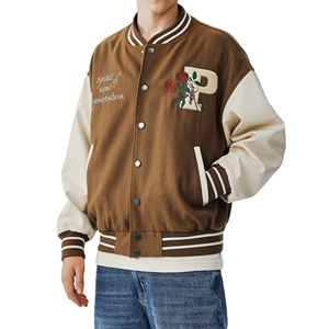 Blouson Bomber de Baseball Brodé pour Homme 2025 – Veste d'Hiver à Capuche Style Universitaire 100% Coton, Manches Longues, Coupe-Vent avec Fermeture Éclair Enduite - Product Image 3