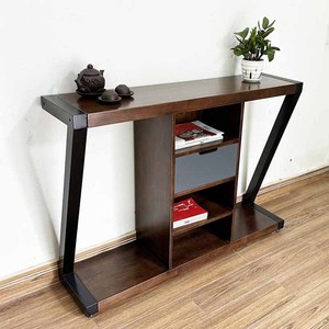 Modern Luxury <b>Console</b> <b>Table</b> CST049 Contemporary Iron Frame with Wooden Top <b>for</b> <b>Entry</b> Villa or Living Room Decor - Product Image 2
