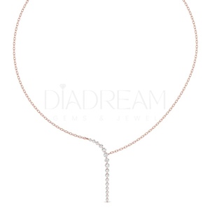 Collar de diamantes de moissanita de corte redondo para mujer, cadena de eslabones de dos tonos chapada en plata de ley 925, estilo clásico personalizable - Product Image 4