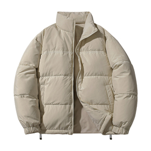 Factory Direct Custom Men <b>Mandarin</b> <b>Collar</b> Winter Puffer <b>Jacket</b> Canvas Waterproof Outdoor Daily Wear Front Logo - Product Image 2
