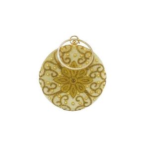 Embrayages de mariage élégants en perles pour femmes élégantes Sacs à main en coton fabriqués à la main Chaînes à boutons Beau travail spécial de dame à la mode - Product Image 2