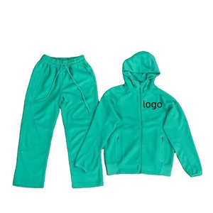 Ensemble veste à capuche et pantalon de survêtement à fermeture éclair de style de rue pour hommes, tenue de sport décontractée, automne/hiver personnalisée - Product Image 4