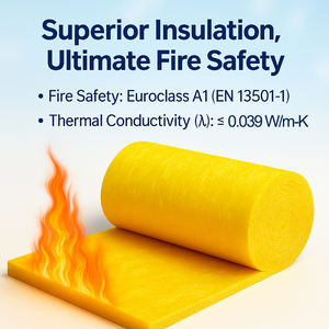 Rouleau <span class=keywords><strong>de</strong></span> laine <span class=keywords><strong>de</strong></span> verre AirgelTech 100 mm 12 kg - <span class=keywords><strong>Isolation</strong></span> acoustique écologique ignifuge R2.5 A1 pour bâtiments en acier, personnalisable - Product Image 2