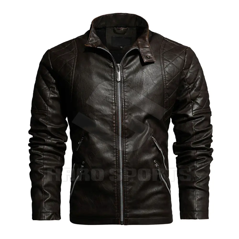 New Model Men's Leather Jackets Casual Fashion Plain Jacket Wholesale Price Leather Jacket
