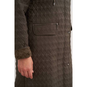 Veste d'hiver longue matelassée kaki coupe-vent - Product Image 3