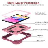 Étui robuste de qualité supérieure pour iPad A16 11e génération (2025), housse de protection intégrale à trois couches avec support intégré