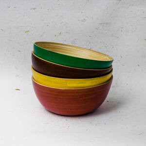 Ensemble de vaisselle en bambou coloré pour repas servant des bols de décoration de cuisine les plus vendus bol en laque filée à la main - Product Image 4