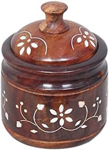 Tarro de almacenamiento de madera decorativo Ideal para cocinas rústicas y mesas de comedor Ideal para regalos Especias o almacenamiento de té al mejor precio - Product Image 6
