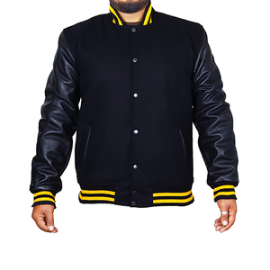 Vestes d'université à manches en cuir pur sur mesure pour hommes vestes d'hiver chaudes et durables vente chaude de vestes Lettermen personnalisées - Product Image 2