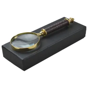 Royal Classic Magnifying Glass With Wooden Box Cover Magnifying Metal And Glass Magnifying Use For Book Reading