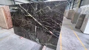 Losa de mármol de bosque lluvioso verde de estilo moderno de alta calidad, edificios comerciales pulidos, escaparate, azulejos de suelo de pared, losa grande - Product Image 2