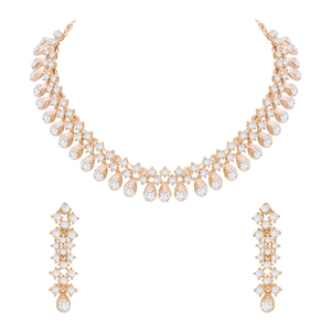 Alex Jewellery-Conjunto de collar de gargantilla de diamantes austriacos ovalados de diseñador exquisito - Product Image 3