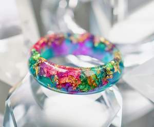 DESCUBRIR Joyería Resina Acrílico Pulsera Brazalete Exagerado Deslumbrante Multicolor Ancho Irregular Cuadrado Acrílico Pulseras Mujeres - Product Image 2