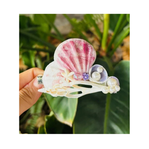 กิ๊บติดผมเปลือกหอยธรรมชาติทำด้วยมือที่หนีบผมชายหาดสำหรับเด็กผู้หญิงผู้หญิงฤดูร้อนผมเปลือกหอยอุปกรณ์เสริมบรรยากาศมหาสมุทร - Product Image 6