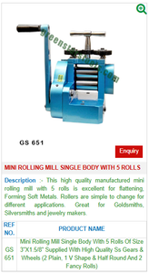 โรงกลิ้งขนาดเล็กแบบตัวเดียวมี5ม้วนเครื่องมือทำเครื่องประดับ651 GS สำหรับเครื่องมือทำเครื่องประดับ - Product Image 2