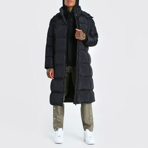 Veste longue matelassée personnalisée en gros, parka pleine longueur, chaude, coupe-vent, OEM ODM, vêtements d'extérieur, col montant, logo frontal, doudoune d'hiver - Product Image 3