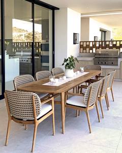 Silla de Jardín Contemporánea de Madera de Teca para Exteriores, Muebles de Patio Acolchados con Color Personalizado para Hoteles y Villas - Product Image 1