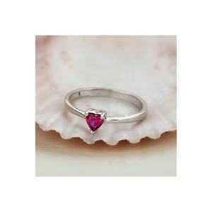 Anello di pietra cuore rosa argento - Product Image 3