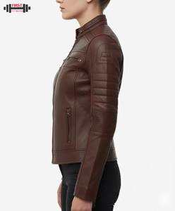 Chaqueta de Pana con Cierre y Cuello Camisero para Mujer, Talla Grande, Color Sólido, Otoño Invierno, Chaquetas de Cuero Personalizadas a la Moda - Product Image 6