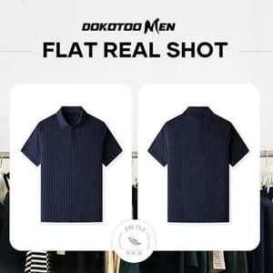 Men's Golf Solid ODM Anti-Pilling Breathable Polyester/Cotton Knit Fabric Button-<b>Down</b> Jersey Casual Collar Embroidered Short - Product Image 4