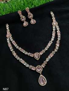 AMERICAN DIAMOND BRIDAL NECKLACE SET and HIGH QUALITY & CLASSIC EARRINGS <b>JEWELLERY</b> SET for WEDDING <b>JEWELLERY</b> CLASSIC STYLE WOMEN - Product Image 4