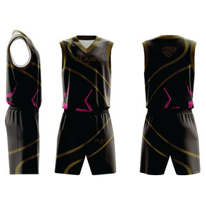 Ensemble de maillots de basket-ball unisexe de haute qualité, impression numérique, personnalisable, hauts et shorts de sport respirants, grandes tailles - Product Image 6