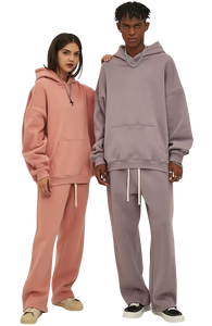 Ensemble de survêtement unisexe personnalisé en molleton de coton lourd de 500 g, style sportif d'hiver, 2 pièces, avec cordon de serrage, sweat-shirt et pantalon de survêtement - Product Image 5