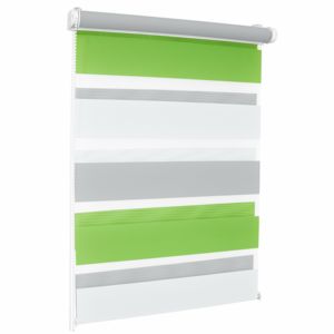 BOJANEK ROLLER ZEBRA Stores verticaux rêveurs jour et nuit en tissu polyester pour la maison et le bureau, couleurs TRIO GREEN personnalisables - Product Image 1