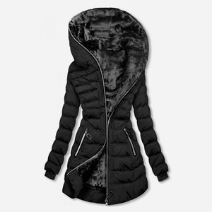 Moda Mujer con capucha espesar prendas de vestir señoras Otoño Invierno abrigo cálido mujer Casual largo acolchado chaqueta delgada - Product Image 6