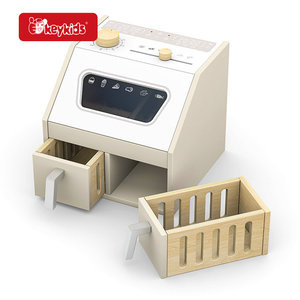 Okeykids B2B Vente en gros Jouet de friteuse à air en bois coloré pour enfants, jeu d'imitation, avec <span class=keywords><strong>peinture</strong></span> écologique et accessoires W10L037 - Product Image 2