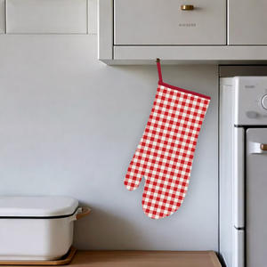 ถุงมือกันความร้อนผ้าฝ้ายลายตารางสไตล์คลาสสิกพร้อมลายพิมพ์ ราคาประหยัด - Product Image 2