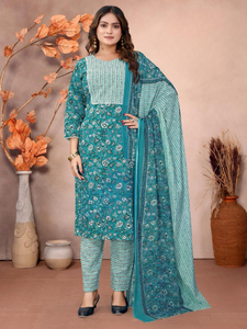 ALGODÓN PURO Pesado Premium CON PANTALÓN DE ALGODÓN Y DISEÑO DE ESTAMPADO DUPATTA DE ALGODÓN MAL PARA ADULTOS - Product Image 4