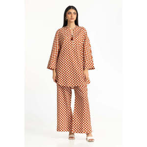 Conjunto Coordinado Estampado Ripple Crinkle IPST-44944, Blusa de Manga Tres Cuartos en Tela Crepé Informal para Primavera/Verano - Product Image 6