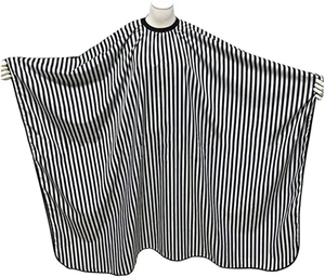 Capa de Peluquería Desechable Ecológica, Negra con Rayas Blancas, Antiadherente, de Poliéster - Product Image 5