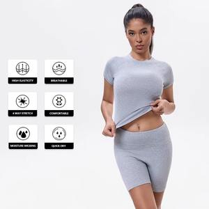 Wholesalers Two Piece <b>Gym</b> Workout Set Bra&<b>Short</b> Activewear Sweat-Wicking Yoga Sets Compression Recyclable <b>Gym</b> Fitness Sets - Product Image 5