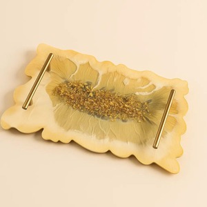 Bandeja de resina epoxi hecha a mano organizador decorativo asequible para baño y uso de tocador bandeja de resina elegante de la mejor calidad - Product Image 6