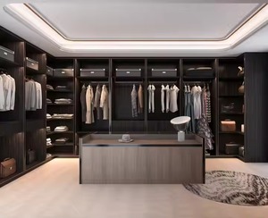 Enbl ตู้เสื้อผ้าประตูกระจกแบบโมเดิร์นสำหรับห้องนอนตู้เสื้อผ้าไม้โอ๊คแท้ MDF ตู้เก็บของในตู้เสื้อผ้า - Product Image 4