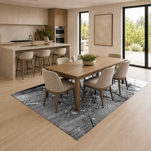 <b>RUGS</b> DEPOT LXDP-0311 Wholesale <b>Charcoal</b> <b>Grey</b> Ethnic Kilim Digital Printed Machine Washable Chenille Area <b>Rug</b> Non Slip - Product Image 4