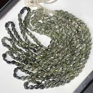 Perles de forme ovale lisse en tourmaline verte, perles ovales unies en pierres précieuses naturelles, fournitures de perles en gros - Product Image 5