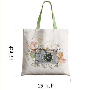 Vintage <b>Camera</b> Art Canvas Tote <b>Bag</b> Eco-Friendly and Recyclable Long Rope Handle for Daily Use Gift Giving and Advertising - Product Image 6