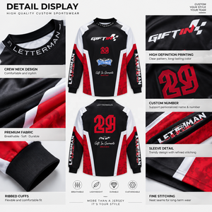 เสื้อแข่งรถวินเทจสไตล์สตรีทแวร์แขนยาว ลายซับลิเมชั่น สำหรับทีมแข่งรถ - Product Image 4