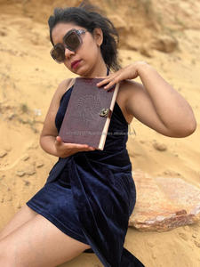 Nuevos diarios de bloqueo de cierre de bronce de cuero en relieve con herramientas manuales reales, diarios de Poesía de viaje con bloqueo de cuero Vintage tradicional bohemio - Product Image 2