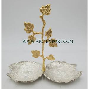 Cuenco decorativo para servir comida de mesa hecho a mano más vendido, plato y cuenco hechos a mano de Color dorado y blanco a precio razonable - Product Image 3