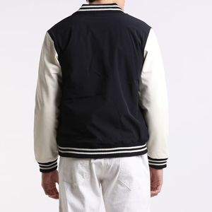 Men Varsity Jacket Leather Sleeves Letterman Jacket Custom Logo Casual High School Baseball Jacket Wholesale OEM - Product Image 3